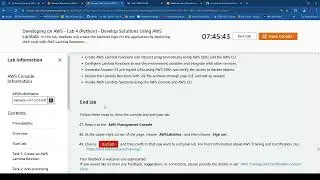 Developing on AWS:Lab 4 Python - Develop Solutions Using AWS Lambda