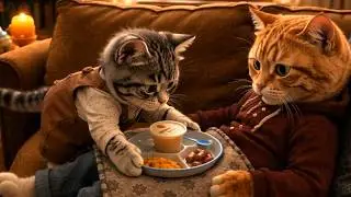 Orange Cat Scully's Not Feeling Well... But Kitten Edgar is Here to Help! 🥺💛