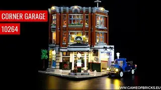 LED Light Kit for LEGO Corner Garage 10264 Light Kit (Wireless power connection for each floor)