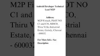 Android Developer Technical Lead M2P