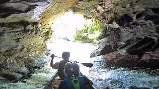 Canoeing through the Etowah River Mine Tunnel