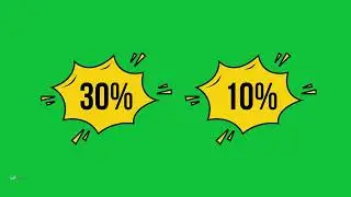 30% Off and 10% Off Label Discount Animation | Green Screen