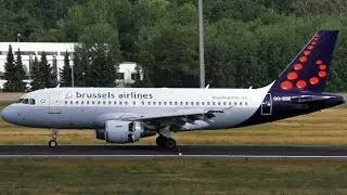 Brussels Airlines Airbus A319-111 OO-SSE landing Berlin Tegel Airport