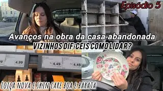 Avanços na obra ep.5🏡 Como lidar com vizinhos difíceis?Compras de reposição|Skin care e loiça nova😍