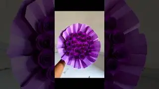 paper rose bouquet 💜#shorts #diy #papercraft #craft #crafts #purple #rosebouquet #bouquet #art
