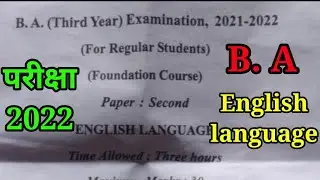 english language B.A 3rd year | New Model Paper-2022 | Most important Questions