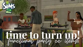 my sims have more fun than me lol & PARTY ESSENTIALS KIT in sims 2! 🎉 (cc overview) #sims2