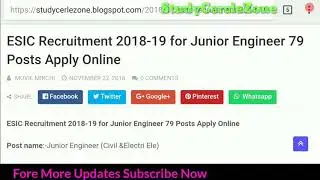 ESIC Delhi Junior Engineer Recruitment 2018