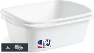 Tribello 2 Pack Dish Pans for Kitchen Sink Plastic Tub Dishpan Wash Basin
