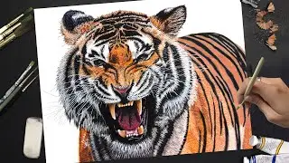 Hyperrealistic Tiger Watercolor Painting