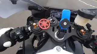 POV | Bouncing off the Rev Limiter in 6th on R1s at Summit Main Track Day | E1 bump to E2