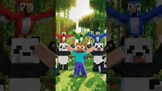 Minecraft RTX Jungle Animals Dance  #minecraft #shorts #cartoon