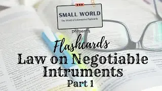 Law on Negotiable Instruments Part 1 | Flashcards