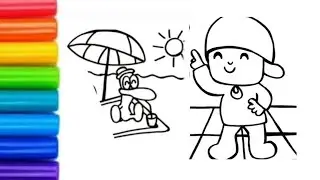 Colourful 💗💗pocoyo drawing | easy pocoyo drawing | drawing for kids | step by step pocoyo drawing