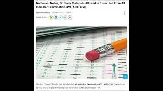 No Books, Notes, Or Study Materials Allowed In Exam Hall From All India Bar Examination-XVI