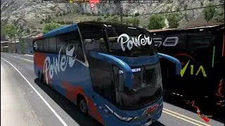 Ticla - Lima. Marcopolo G8 6X2 jh3d.  Map Per&uacute; Roads 