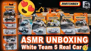 ASMR UNBOXING | Matchbox 5 real cars white team