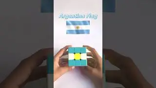 Argentina Flag on  3 by 3 Rubik&rsquo;s Cube 🇦🇷 #shorts