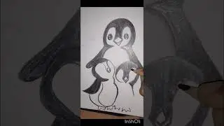 Making sketch of penguins ..in easy and simple way 😉#dailysketch #music  #penguin  #love #family 