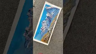 Canvas mountain painting ! Knife painting techniques #art #artist