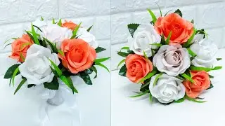 Paper rose bouquet for wedding - how to make paper flower - TA Diy