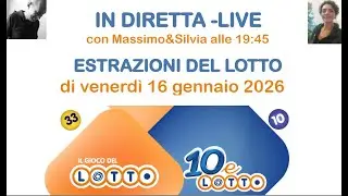 💥ESTRAZIONE🍀💥 del gioco del lotto di venerdi 16 Gennaio 2026 insieme a Massimo&Silvia🤞🍀🍀