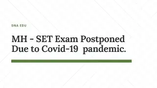 MH- SET Exam Postponed from June 2020