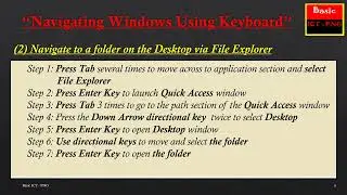 How to navigate your computer using computer keyboard. Part 2