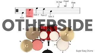 Otherside - Red Hot Chili Peppers | BEGINNERS DRUMS | Scrolling Scores