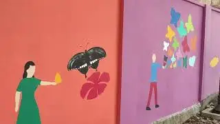 Transforming Kalvi varu Street #saveenvironment #karamkorpom #wallart #wallpainting #publicspaces