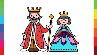 How to Draw KING & QUEEN - Easy Drawing videos - Royal Family - Step by Step Tutorial