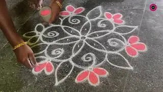 கிருஷ்ண ஜெயந்தி கோலம் | Colorful Kolam | Krishna Jayanthi | Leela Creation