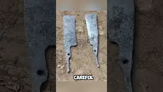 Forging Rusty_Bearing | Into 2 Straight_Razors. #shorts #rust #transformation #craft