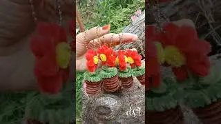ganci kawat bulu pot bunga mini #diy #ganci #pipecleanercrafts #fyp