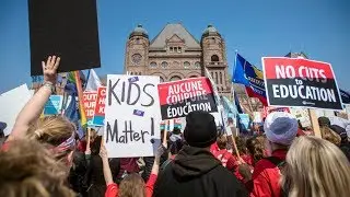 Thousands protest Ontario education cuts