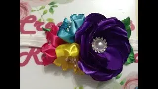Tiara de flores FRIDA  2 VIDEO NO.625 Creaciones Rosa Isela