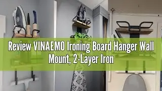 Review VINAEMO Ironing Board Hanger Wall Mount, 2-Layer Iron and Ironing Board Holder, Laundry Room