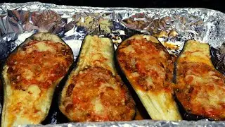 BERINJELA RECHEADA COM CARNE MOÍDA E GRATINADA NO FORNO. SUA FAMÍLIA VAI AMAR ESTE PRATO!