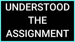 UNDERSTOOD THE ASSIGNMENT (Slang Word) What does it mean?
