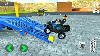 Police 4x4 Quad Bike Transportation Simulator - Truck With ATV Cargo - Android Gameplay