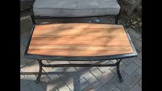 Replace broken glass top table with redwood for cheap
