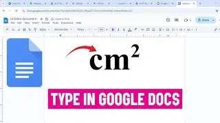 Как ввести cm Squared в Google Docs