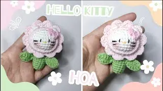 Crochet Hello Kitty | Hướng dẫn móc Hello Kitty hoa cực kì đơn giản | iuiulen