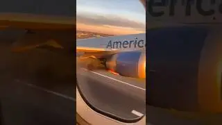 🔥 Plane Engine Catches Fire During Landing! Shocking Scene✈️😱#planeemergency #enginefire #viral #usa