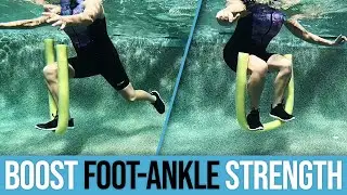 WATER EXERCISE to Strengthen Feet and Core with NOODLE SQUATS  #waterworkout