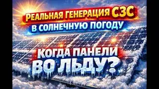 ⚡ Реальная генерация СЭС, когда панели во льду ❄️ Сколько кВт даёт солнце зимой?
