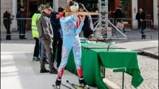 Biathlon with Neveplast makes a show in Aosta city center.