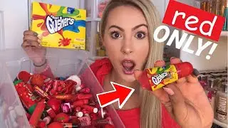 ❤️💋 My RED Lip Balms Choose What I Eat for 24 Hours! *SATISFYING*