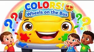 Wheels on the Bus with  Learn Colors  🌈 | Kids Songs & Nursery Rhymes @RainbowKidsPlanet