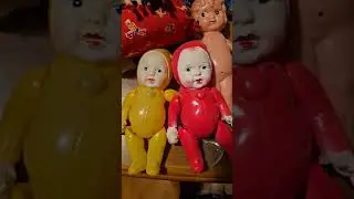 Large lot of celluloid dolls.